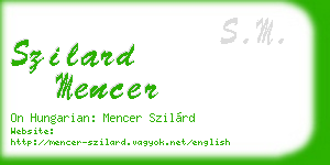 szilard mencer business card