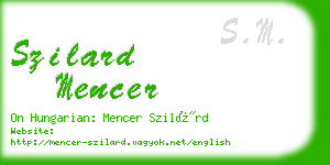 szilard mencer business card